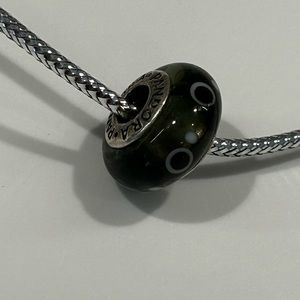 Purple Bubbles Murano Glass and Sterling Pandora Bead Charm